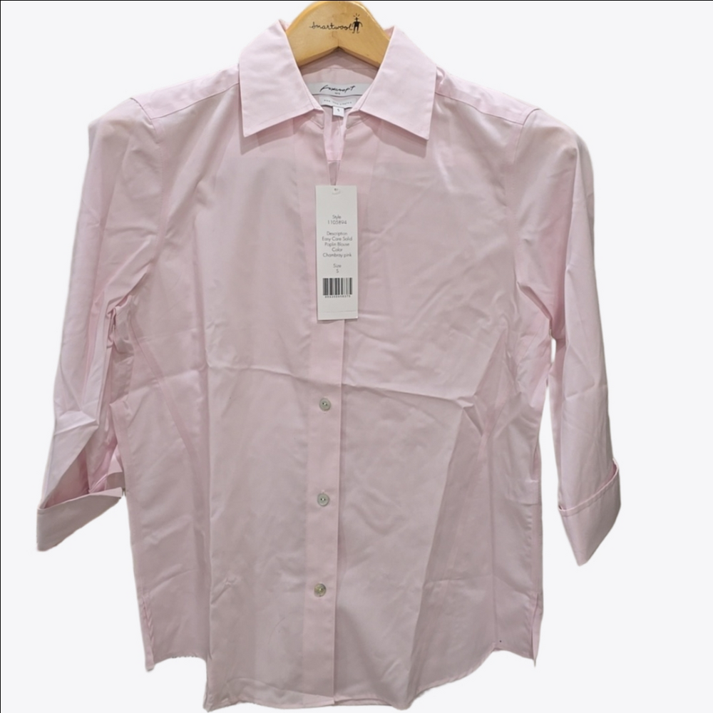Foxcroft Women's Easy Care Non Iron Stretct Poplin Blouse  NWT